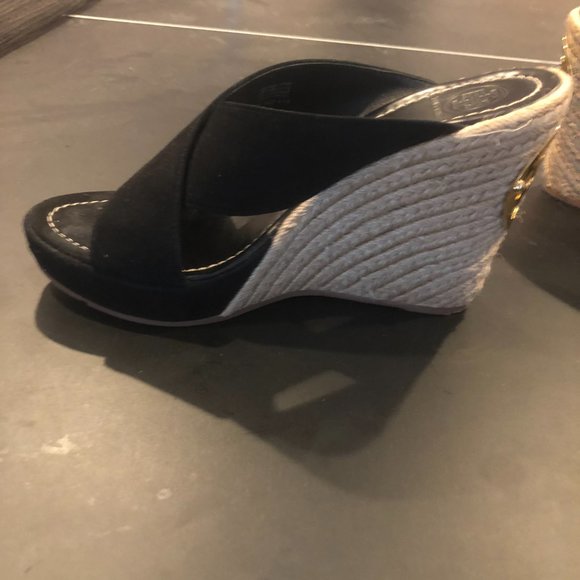 Tory Burch 4" Black Espadrille Wedges - Picture 4 of 5